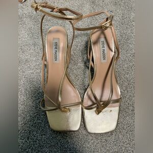 Steve Madden Metallic Gold Strappy Heels